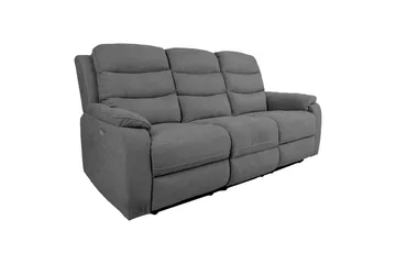 Mimi Reclinersoffa 3-sits Grå NO_BRAND Grey - Møbler - Sofaer - Reclinersofaer - 3 seters kinosofa & reclinersofa