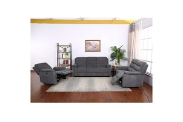 Mimi Reclinersoffa 3-sits Grå NO_BRAND Grey - Møbler - Sofaer - Reclinersofaer - 3 seters kinosofa & reclinersofa