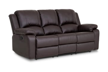 Reclinersofa Navarro 3-seter Kunstlær - Brun - Møbler - Sofaer - Reclinersofaer - 3 seters kinosofa & reclinersofa