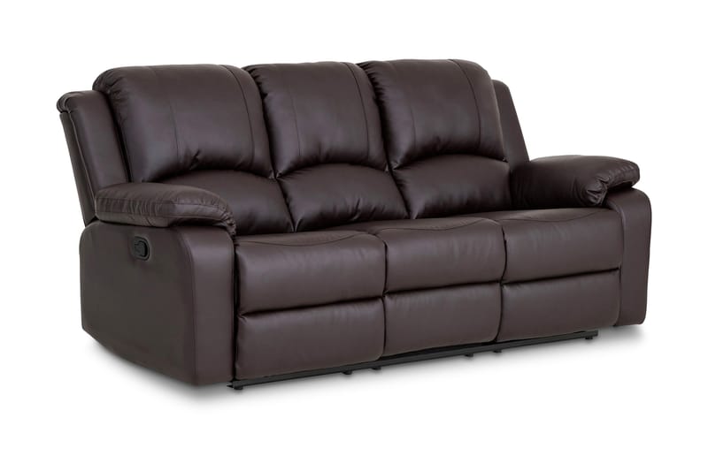 Reclinersofa Navarro 3-seter Kunstlær - Brun - Møbler - Sofaer - Reclinersofaer - 3 seters kinosofa & reclinersofa