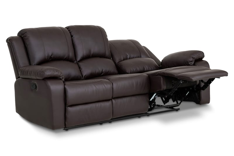 Reclinersofa Navarro 3-seter Kunstlær - Brun - Reclinersofaer - 3 seters kinosofa & reclinersofa