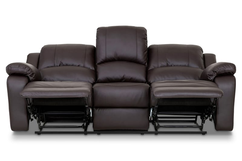 Reclinersofa Navarro 3-seter Kunstlær - Brun - Reclinersofaer - 3 seters kinosofa & reclinersofa