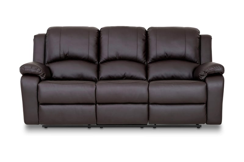 Reclinersofa Navarro 3-seter Kunstlær - Brun - Møbler - Sofaer - Reclinersofaer - 3 seters kinosofa & reclinersofa