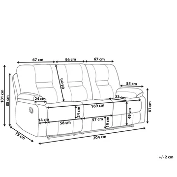 3-seters sofa Rovik - Beige - Møbler - Sofaer - Reclinersofaer