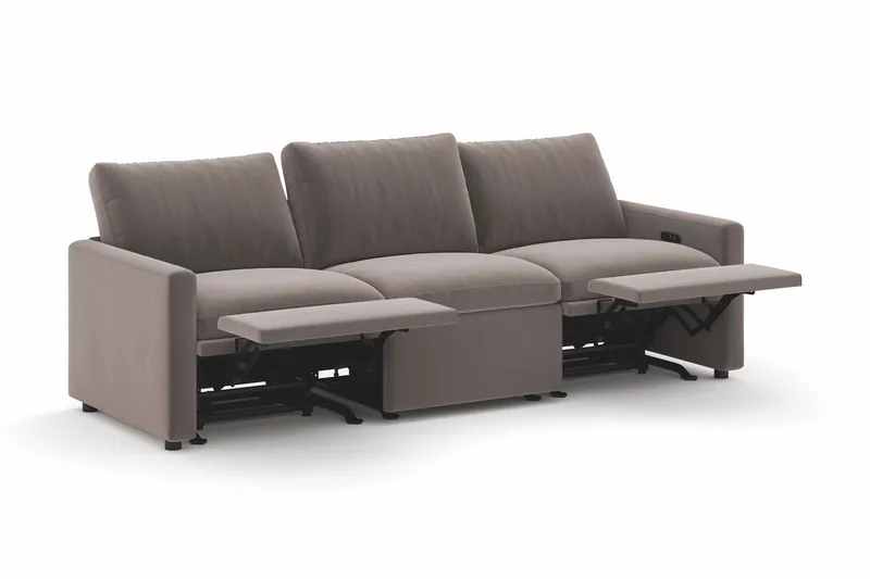 Barsele 3-seter Elektrisk Reclinersofa - Brun - Møbler - Sofaer - Reclinersofaer