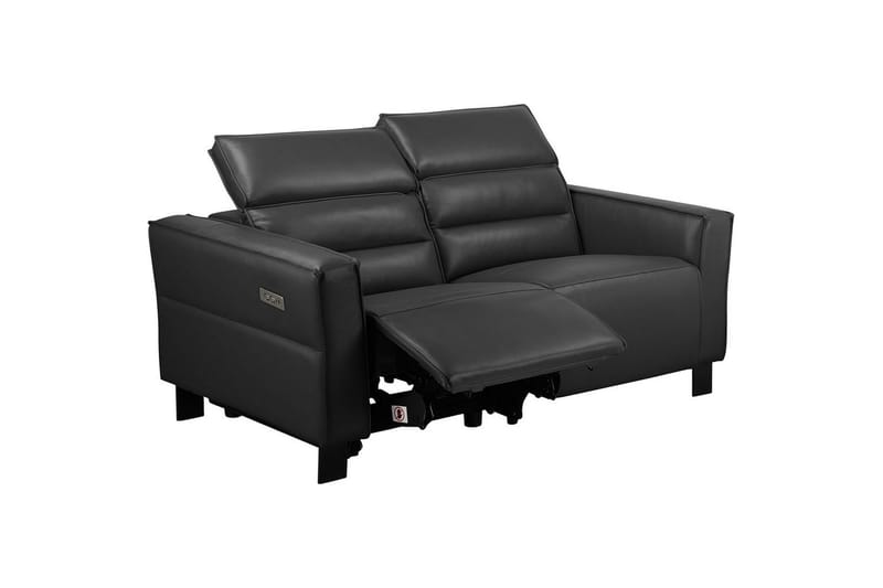 Carpari 2-seter Reclinersofa 162 cm med Justerbare Nakkestøtter i Skinn - Svart - Møbler - Sofaer - Reclinersofaer
