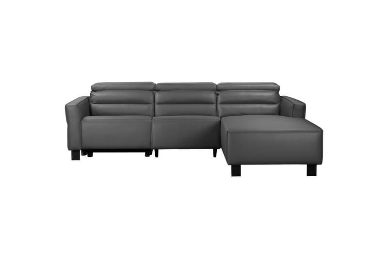 Carpari 3-seter Høyrevendt L-formet Hjørnesofa 263 cm med Recliner i Lær, Grå