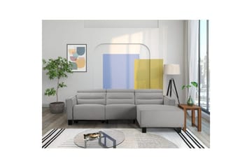 Carpari 3-seter Høyrevendt L-formet Hjørnesofa 263 cm med Recliner i Stoff - Grå - Møbler - Sofaer - Reclinersofaer