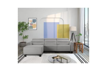 Carpari 3-seter Venstre L-formet Hjørnesofa med Recliner i Kunstlær - Grå - Møbler - Sofaer - Reclinersofaer
