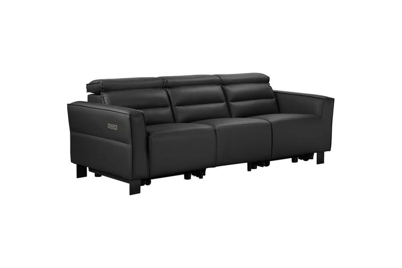 Carpari Dyp 3-seter Kinosofa 224 cm med Recliner i Kunstlær - Svart - Møbler - Sofaer - Reclinersofaer