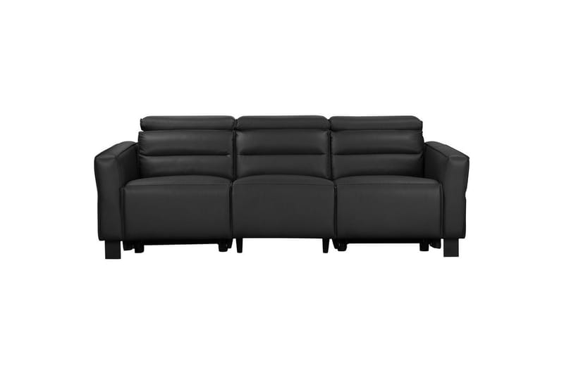 Carpari Dyp 3-seter Kinosofa 224 cm med Recliner i Kunstlær, Svart
