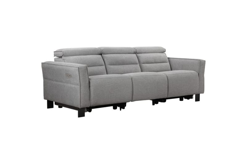 Carpari Dyp 3-seter Kinosofa 224 cm med Recliner i Stoff - Grå - Møbler - Sofaer - Reclinersofaer