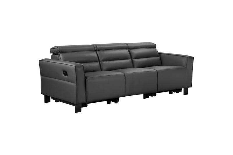Carpari Dyp 3-seter Kinosofa med Recliner i Kunstlær - Antracitt - Møbler - Sofaer - Reclinersofaer