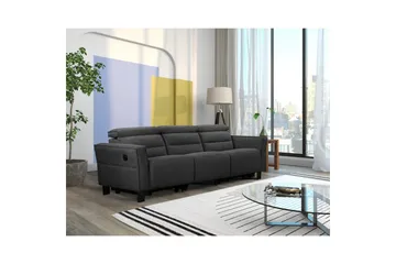 Carpari Dyp 3-seter Kinosofa med Recliner i Stoff - Grå - Møbler - Sofaer - Reclinersofaer