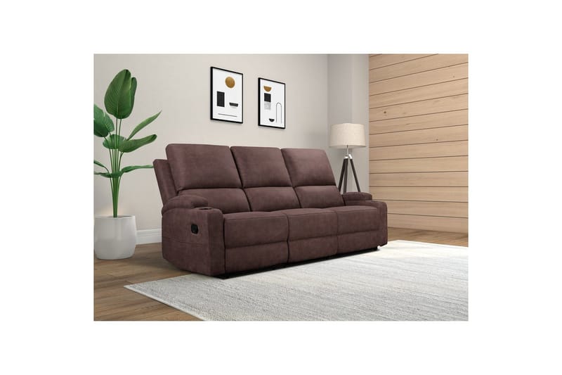 Dallas Reclinersofa 3-seter - Brun - Møbler - Sofaer - Reclinersofaer