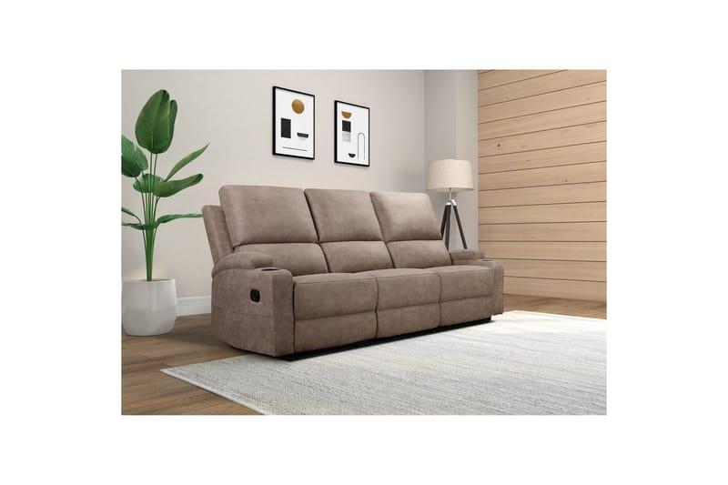 Dallas Reclinersofa 3-seter - Brun - Møbler - Sofaer - Reclinersofaer
