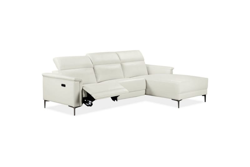 Hjørnesofa 3-seter Lund Krem, PU, Høyre Elektrisk Recliner - Krem, PU, Høyre Elektrisk Recliner - Møbler - Sofaer - Reclinersofaer