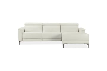 Hjørnesofa 3-seter Lund Krem, PU, Høyre Elektrisk Recliner - Krem, PU, Høyre Elektrisk Recliner - Møbler - Sofaer - Reclinersofaer