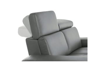 Hjørnesofa 3-seter Rayland Grå, Lær/PU, Høyre Manuell Recliner - Grå, Lær/PU, Høyre Manuell Recliner - Møbler - Sofaer - Reclinersofaer