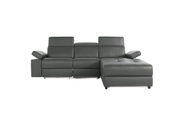 Hjørnesofa 3-seter Rayland Grå, Lær/PU, Høyre Manuell Recliner - Grå, Lær/PU, Høyre Manuell Recliner - Møbler - Sofaer - Reclinersofaer