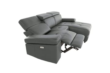 Hjørnesofa 3-seter Rayland Grå, PU, Høyre Elektrisk Recliner - Grå, PU, Høyre Elektrisk Recliner - Møbler - Sofaer - Reclinersofaer