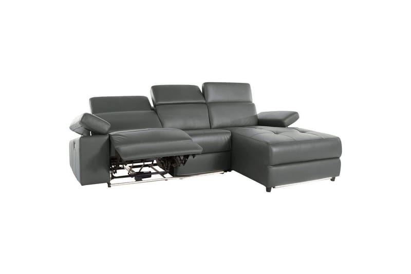 Hjørnesofa 3-seter Rayland Grå, PU, Høyre Elektrisk Recliner - Grå, PU, Høyre Elektrisk Recliner - Møbler - Sofaer - Reclinersofaer