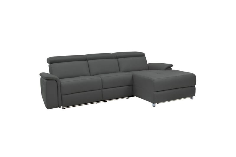 Hjørnesofa 3-seter Pareli Grå, Lær/PU, Høyre Manuell Recliner - Grå, Lær/PU, Høyre Manuell Recliner - Møbler - Sofaer - Reclinersofaer