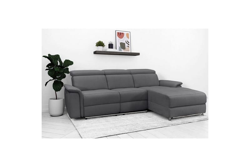Hjørnesofa 3-seter Pareli Antrasitt, Sunday Stoff, Høyre Manuell Recliner - Antrasitt, Sunday Stoff, Høyre Manuell Recliner - Møbler - Sofaer - Reclinersofaer