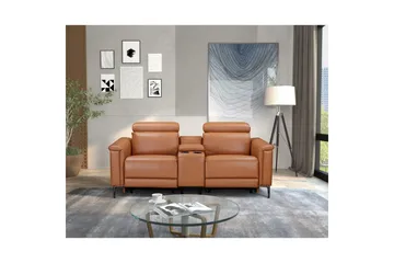 Lund 2-seter Reclinersofa 194 cm med Oppbevaring i Kunstlær - Brun - Møbler - Sofaer - Reclinersofaer