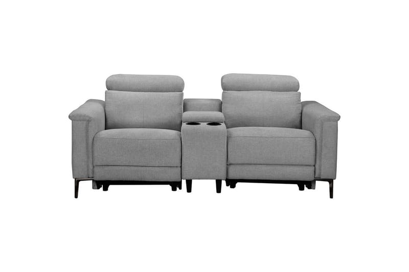 Lund 2-seter Reclinersofa 194 cm med Oppbevaring i Manchesterstoff - Grå - Møbler - Sofaer - Reclinersofaer - 2 seters kinosofa & reclinersofa