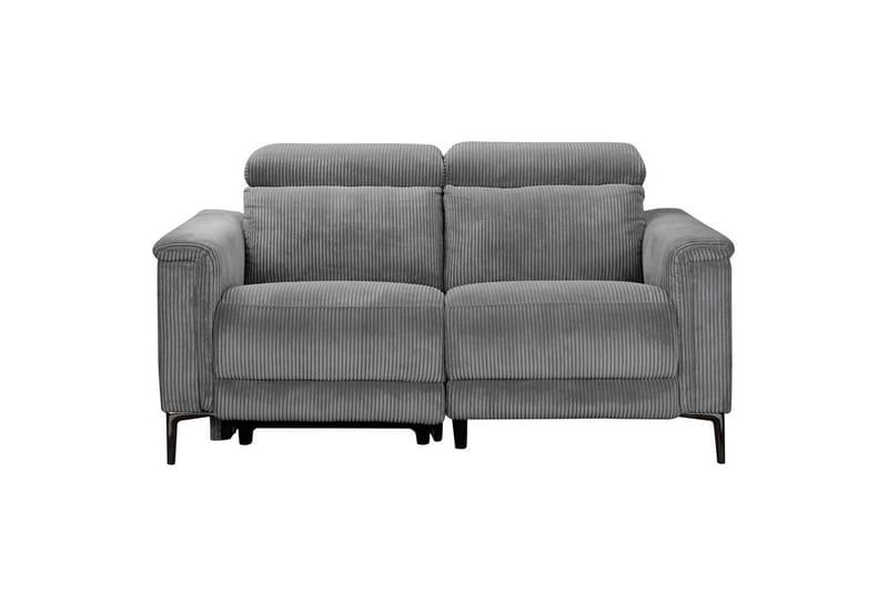 Lund 2-seter Rektangulær Reclinersofa i Kordfløyel, Grå
