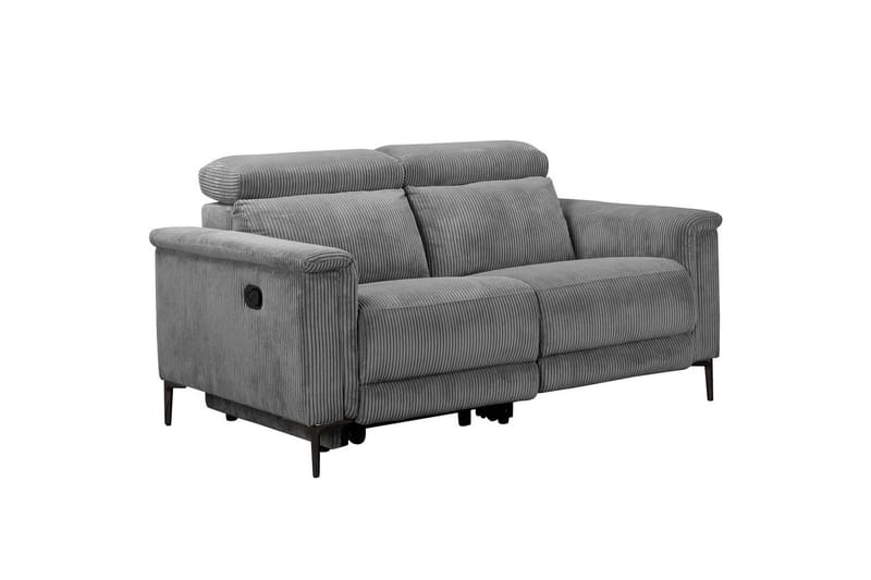Lund 2-seter Rektangulær Reclinersofa i Kordfløyel - Grå - Møbler - Sofaer - Reclinersofaer