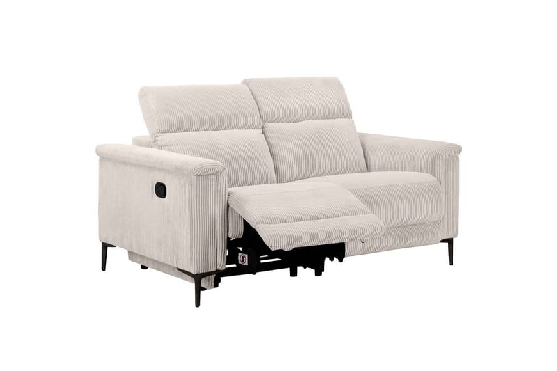Lund 2-seter Rektangulær Reclinersofa i Kordfløyel - Lysebeige - Møbler - Sofaer - Reclinersofaer