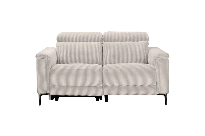 Lund 2-seter Rektangulær Reclinersofa i Kordfløyel, Lysebeige