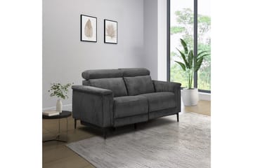 Lund 2-seter Rektangulær Reclinersofa med Nakkestøtte i Stoff med Grått Utseende - Grå - Møbler - Sofaer - Reclinersofaer