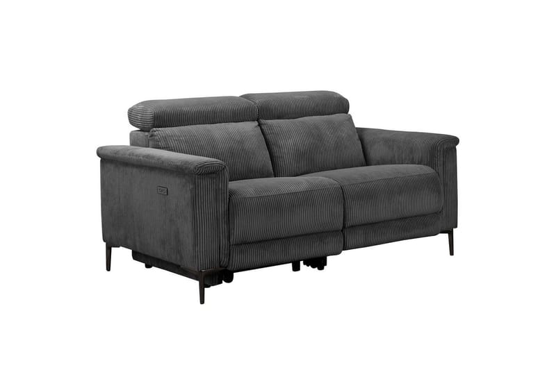 Lund 2-seter Rektangulær Reclinersofa med Nakkestøtte i Stoff med Grått Utseende - Grå - Møbler - Sofaer - Reclinersofaer