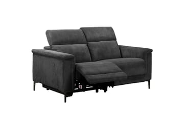 Lund 2-seter Rektangulær Reclinersofa med Nakkestøtte i Stoff med Grått Utseende - Grå - Møbler - Sofaer - Reclinersofaer
