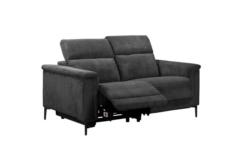 Lund 2-seter Rektangulær Reclinersofa med Nakkestøtte i Stoff med Grått Utseende - Grå - Møbler - Sofaer - Reclinersofaer