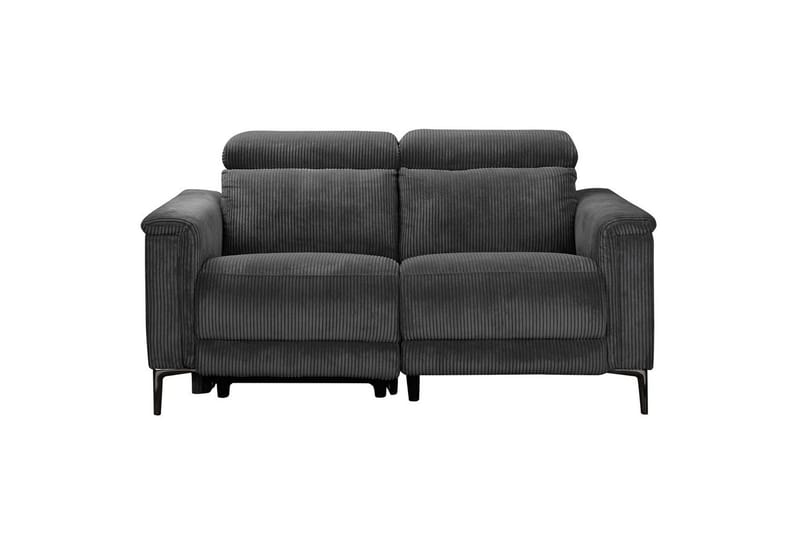Lund 2-seter Rektangulær Reclinersofa med Nakkestøtte i Stoff med Grått Utseende, Grå