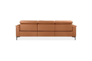 Lund 3-seter Høyrevendt Hjørnesofa med Recliner og Sjeselong i Ekte Lær - Brun - Møbler - Sofaer - Reclinersofaer