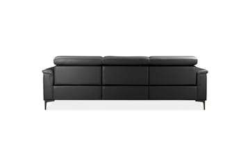 Lund 3-seter Høyrevendt Hjørnesofa med Recliner og Sjeselong i Ekte Lær - Svart - Møbler - Sofaer - Reclinersofaer