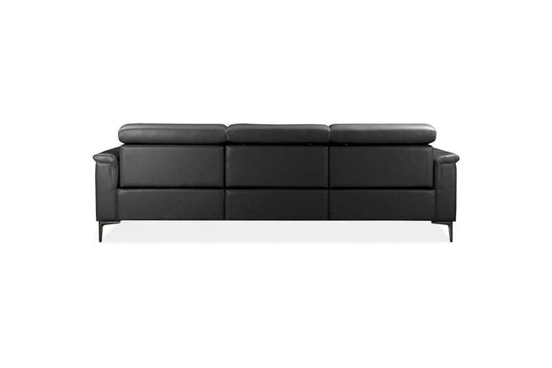 Lund 3-seter Høyrevendt Hjørnesofa med Recliner og Sjeselong i Ekte Lær - Svart - Møbler - Sofaer - Reclinersofaer