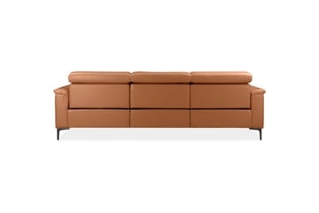 Lund 3-seter Høyrevendt Hjørnesofa med Recliner og Sjeselong i Kunstlær - Brun - Møbler - Sofaer - Reclinersofaer