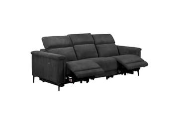 Lund 3-seter Rektangulær Kinosofa med Recliner 222 cm i Kordfløyel - Grå - Møbler - Sofaer - Reclinersofaer