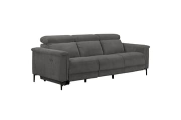 Lund 3-seter Rektangulær Kinosofa med Recliner 222 cm i Kordfløyel - Grå - Møbler - Sofaer - Reclinersofaer
