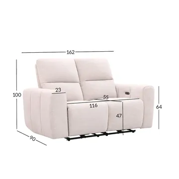 Reclinersofa Ödmark 2-seter med elektrisk mekanisme - lys beige - Møbler - Sofaer - Reclinersofaer