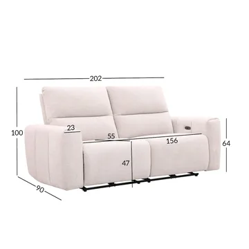 Reclinersofa Ödmark 3-seter med elektrisk mekanisme - lys beige - Møbler - Sofaer - Reclinersofaer