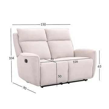 Reclinersofa Östvik 2-seter med manuell mekanisme - beige - Møbler - Sofaer - Reclinersofaer