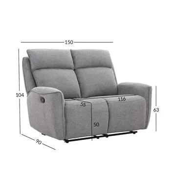 Reclinersofa Östvik 2-seter med manuell mekanisme - grå - Møbler - Sofaer - Reclinersofaer