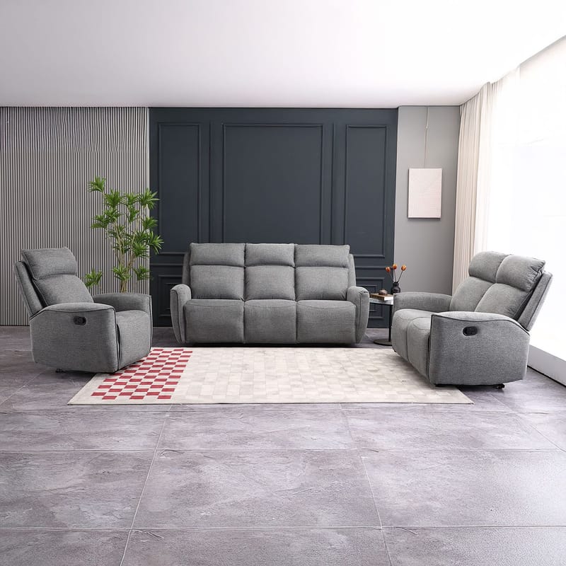 Reclinersofa Östvik 2-seter med manuell mekanisme - grå - Møbler - Sofaer - Reclinersofaer